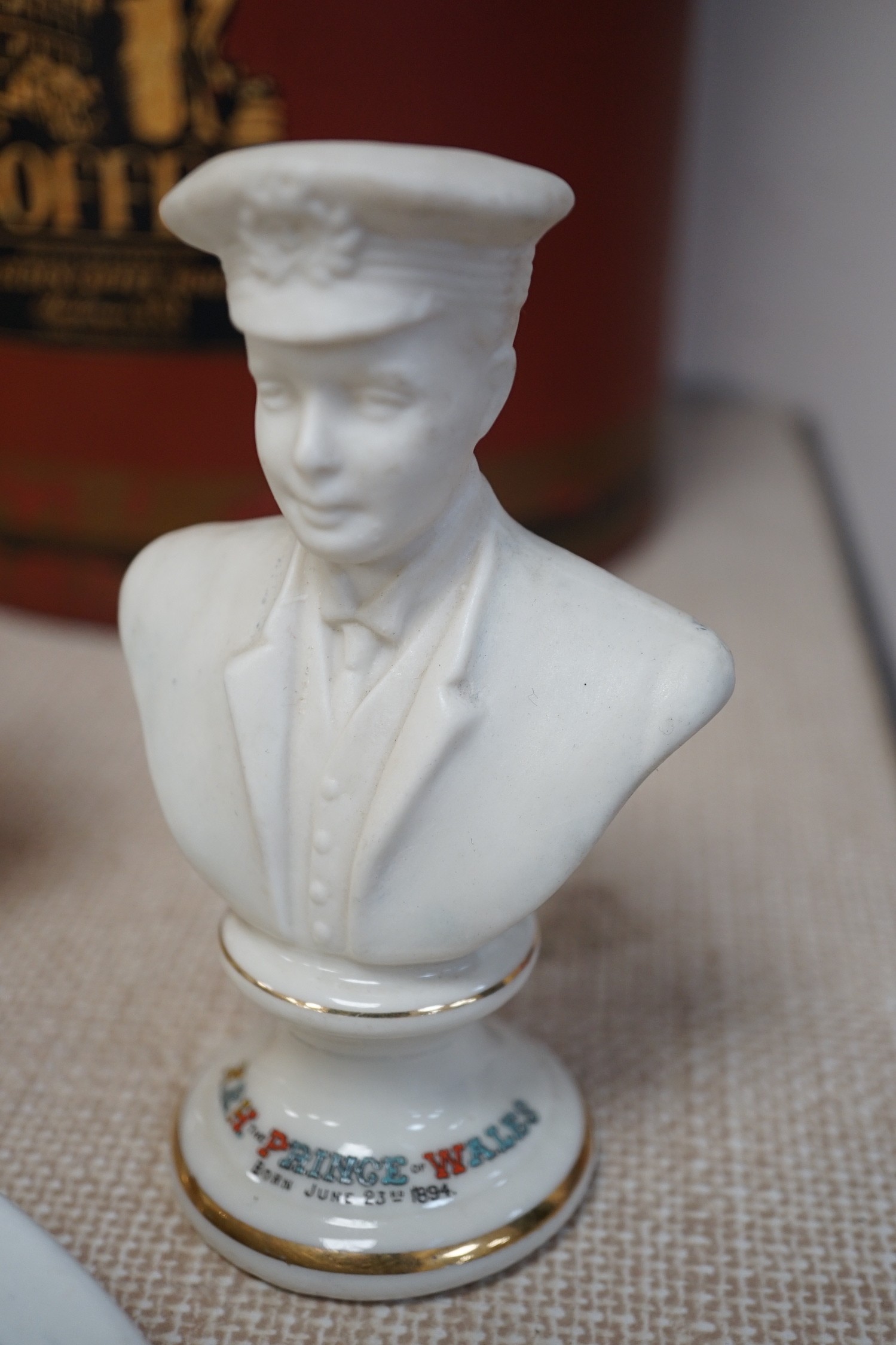 Royal Commemorative ceramics - Royal Worcester Queen Victoria Golden Jubilee plate, three Arcadian busts of George VI, Mary and Prince of Wales etc.